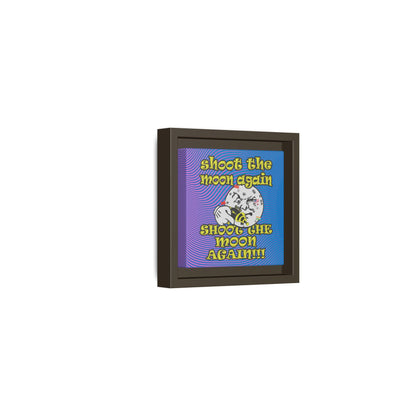 shoot the moon again - framed canvas art (light blue-purple wave)