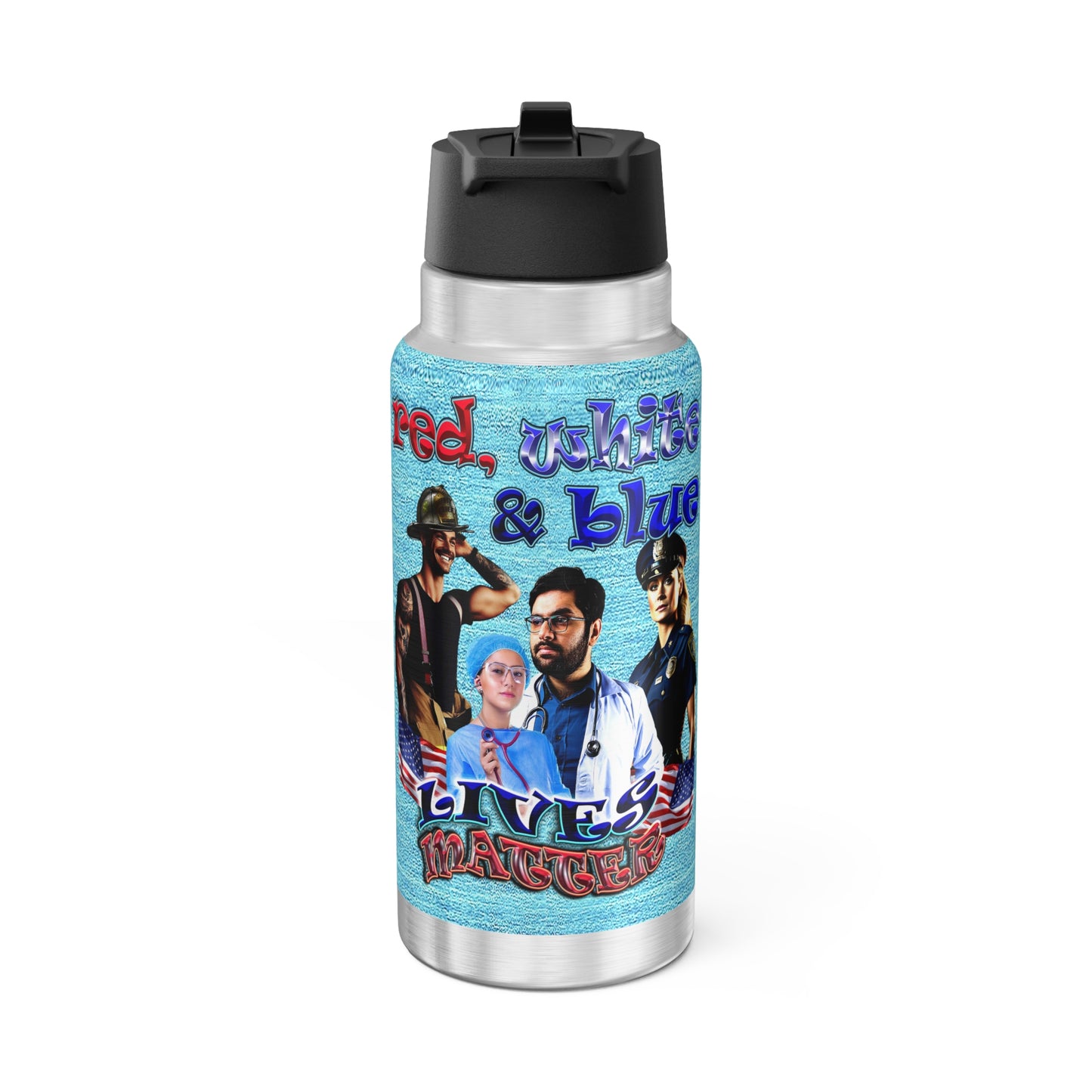 rw&b lives matter - Gator Tumbler, 32oz  (faded blue)