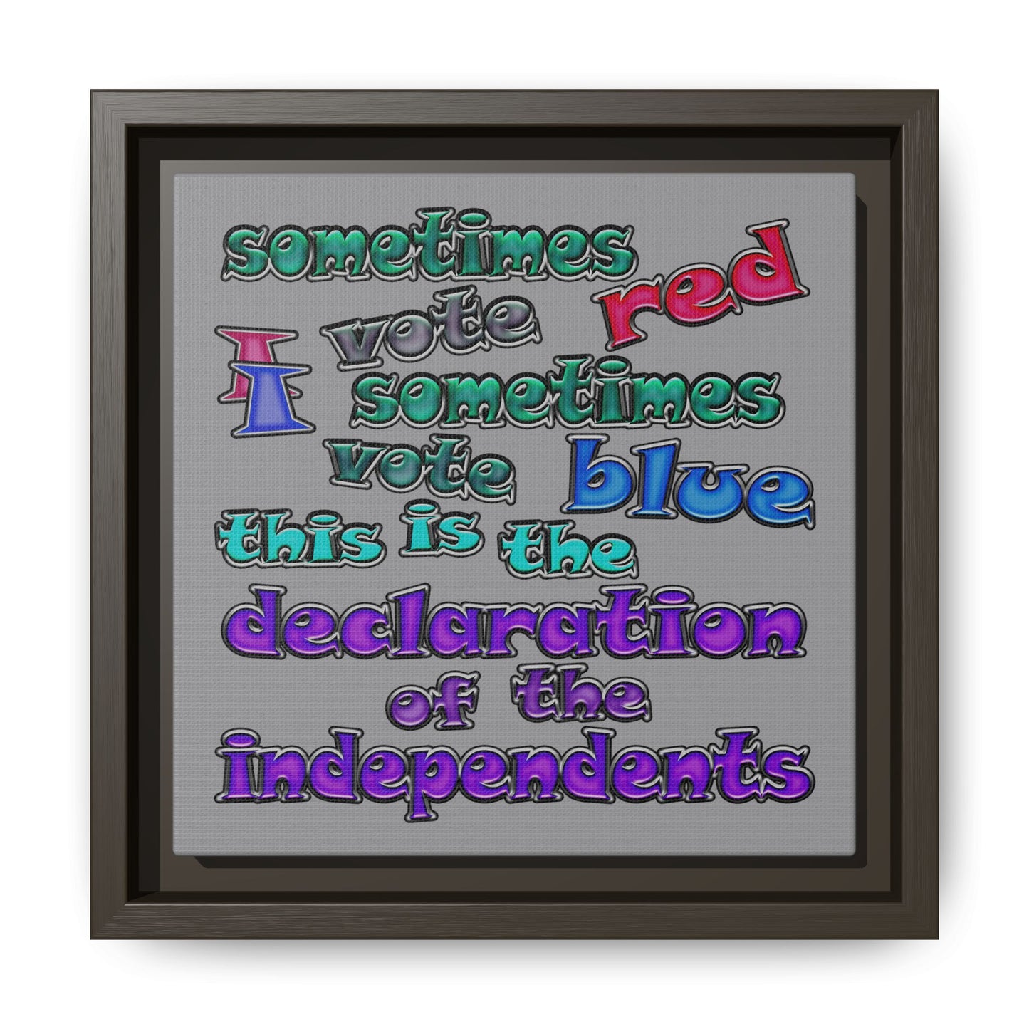 declaration of the independents - framed canvas art (grey)