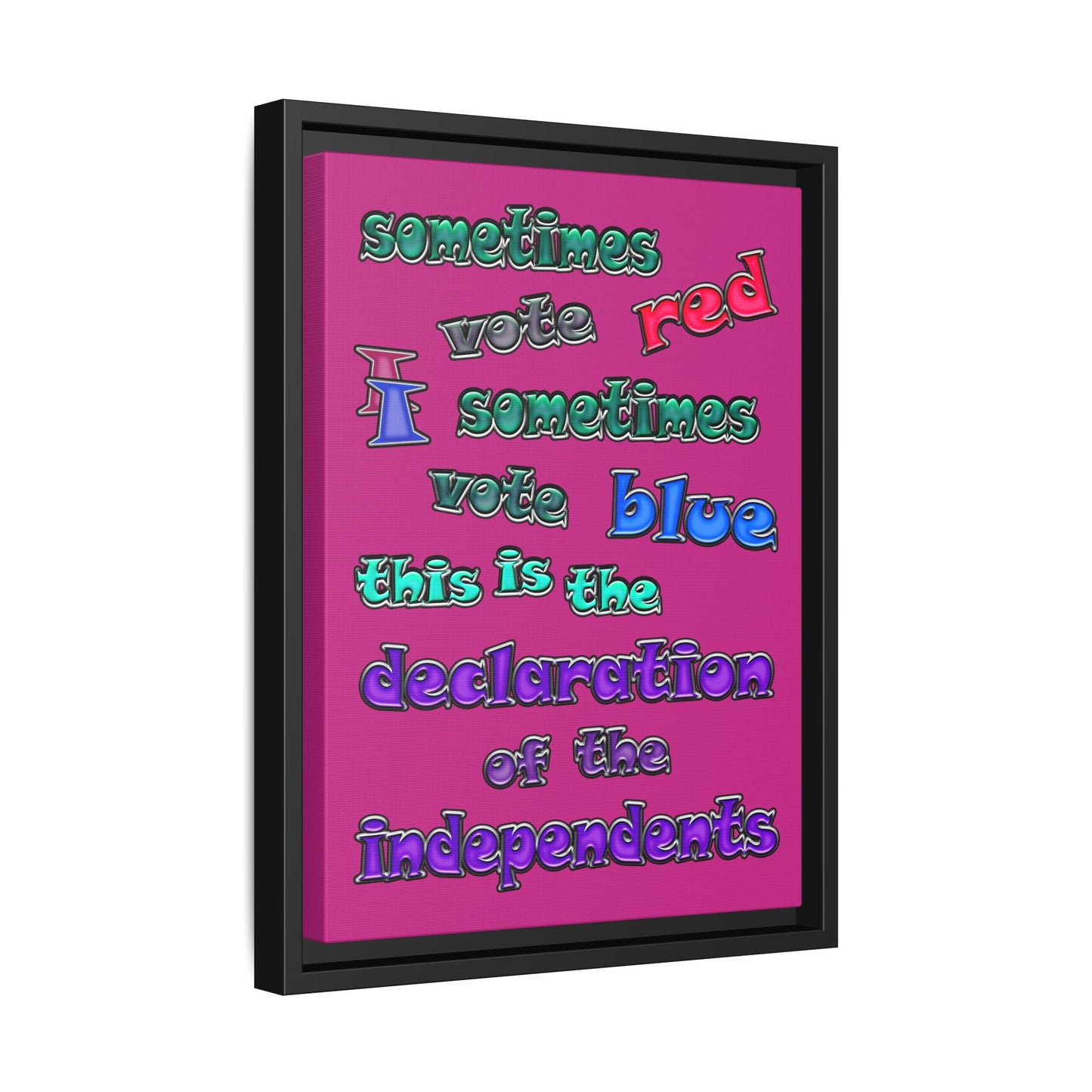 declaration of the independents - framed canvas art (pink)