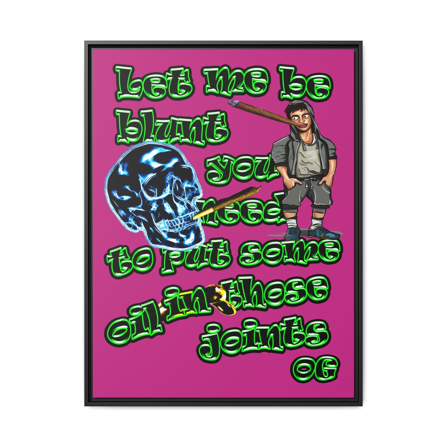 og - framed canvas art (pink)