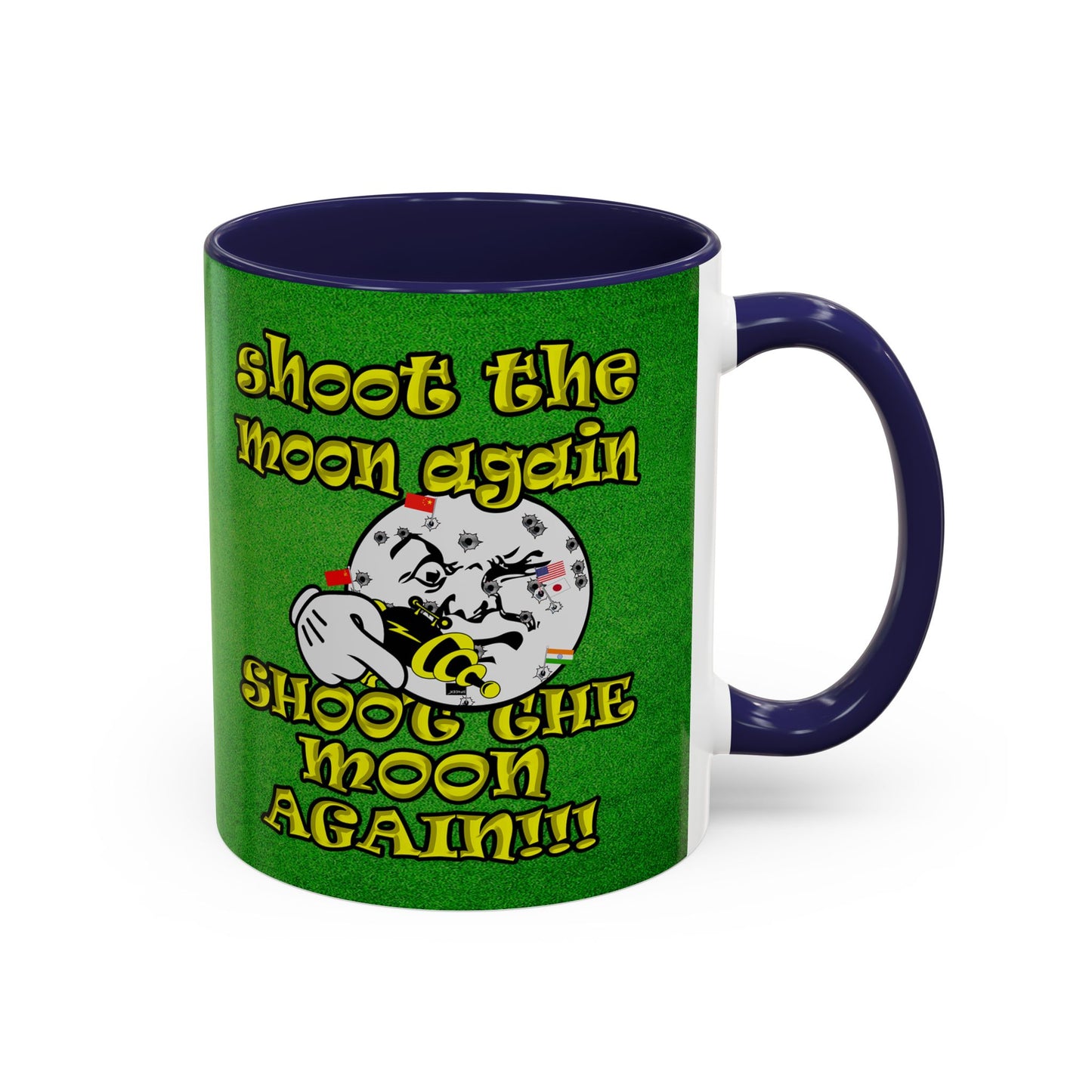 shoot the moon again - Accent Mug (green turf)