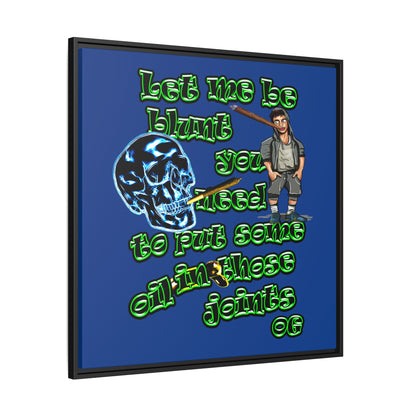 og - framed canvas art (dark blue)