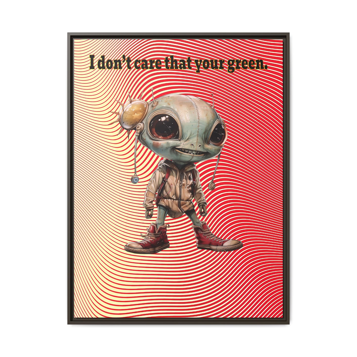 I don't care that your green - framed canvas art (yellow-orange wave)