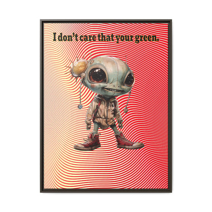I don't care that your green - framed canvas art (yellow-orange wave)
