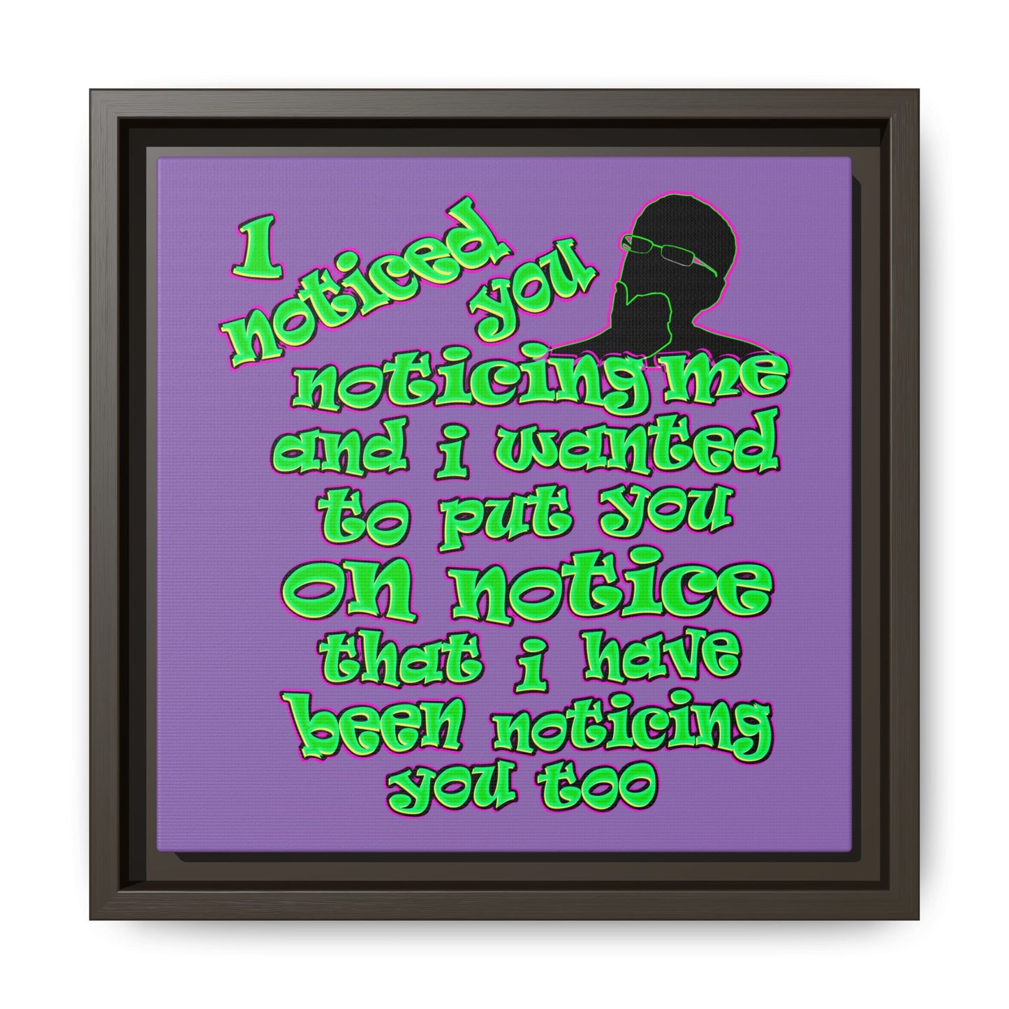 noticed you noticing - framed canvas art (light purple)