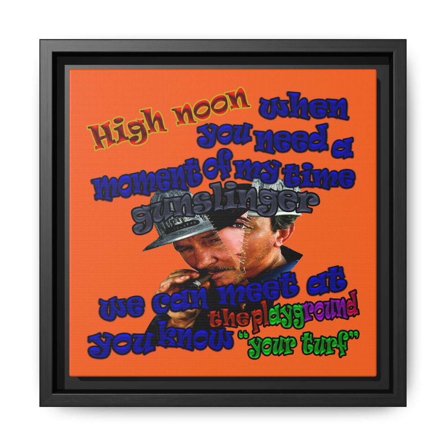 high noon - framed canvas art (orange)