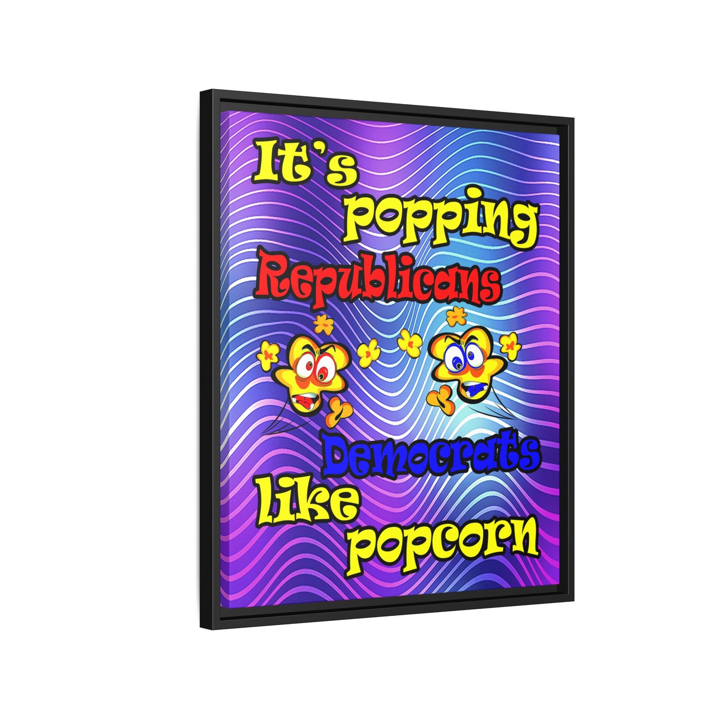 popping like popcorn - framed canvas art (purple wave)