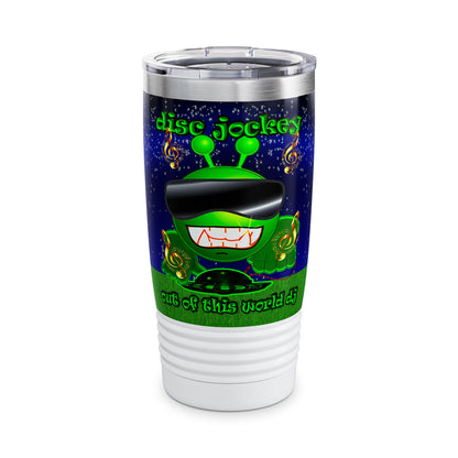 disc jockey - Ringneck Tumbler, 20oz ('snoops' background)