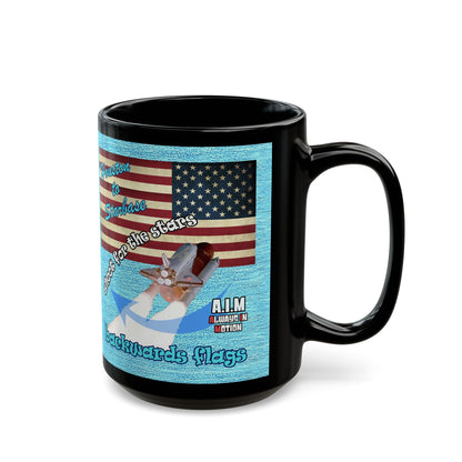 shoot for the stars - Black Mug (faded blue)