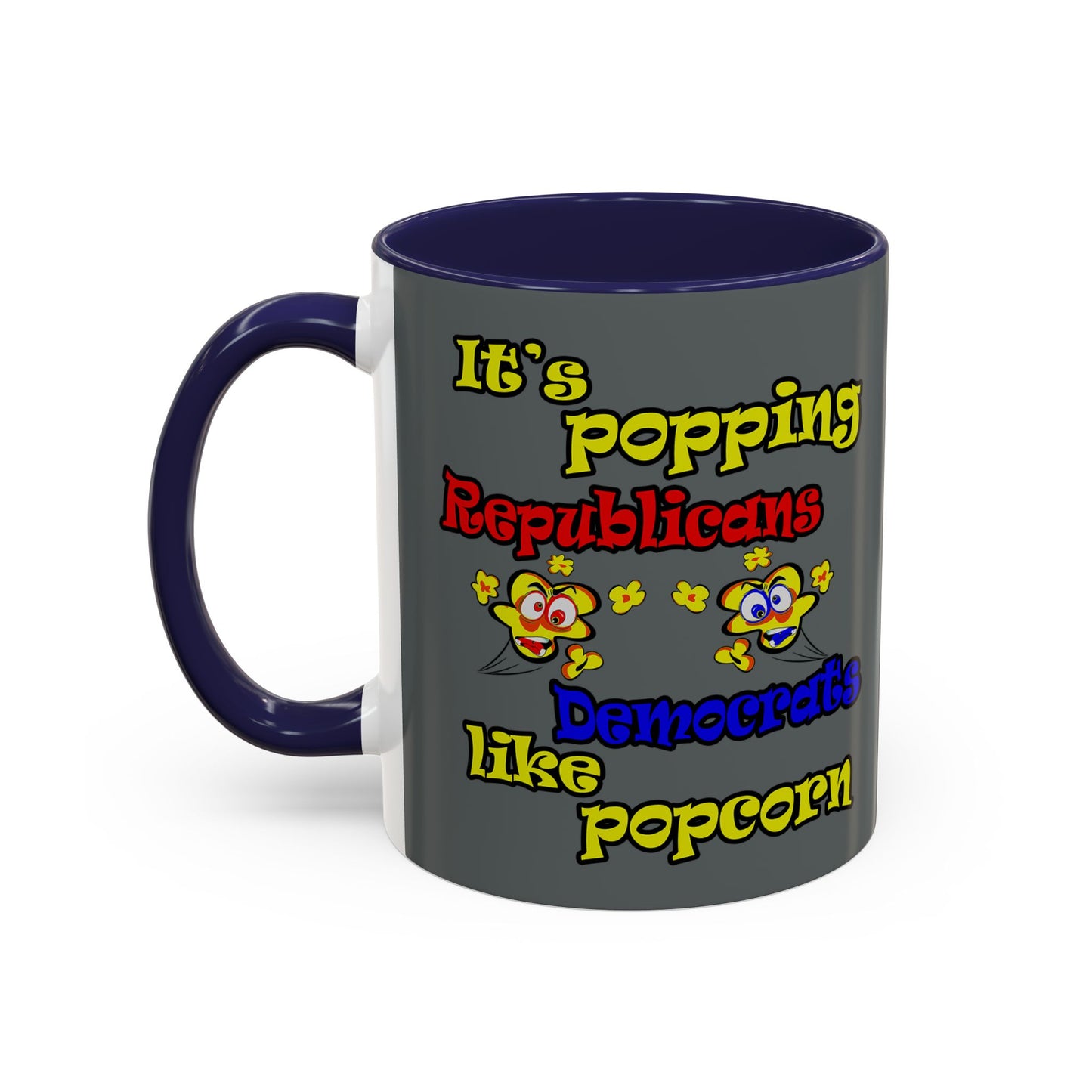 popping like popcorn - Accent Mug (dark grey)