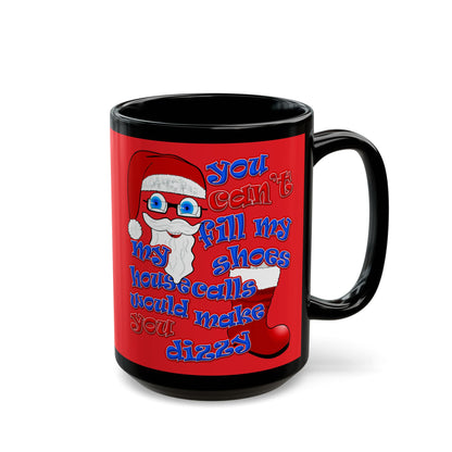 santa's shoes - Black Mug (red)