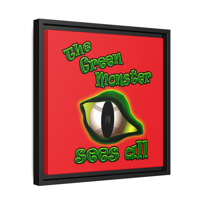 green monster - framed canvas art (red)