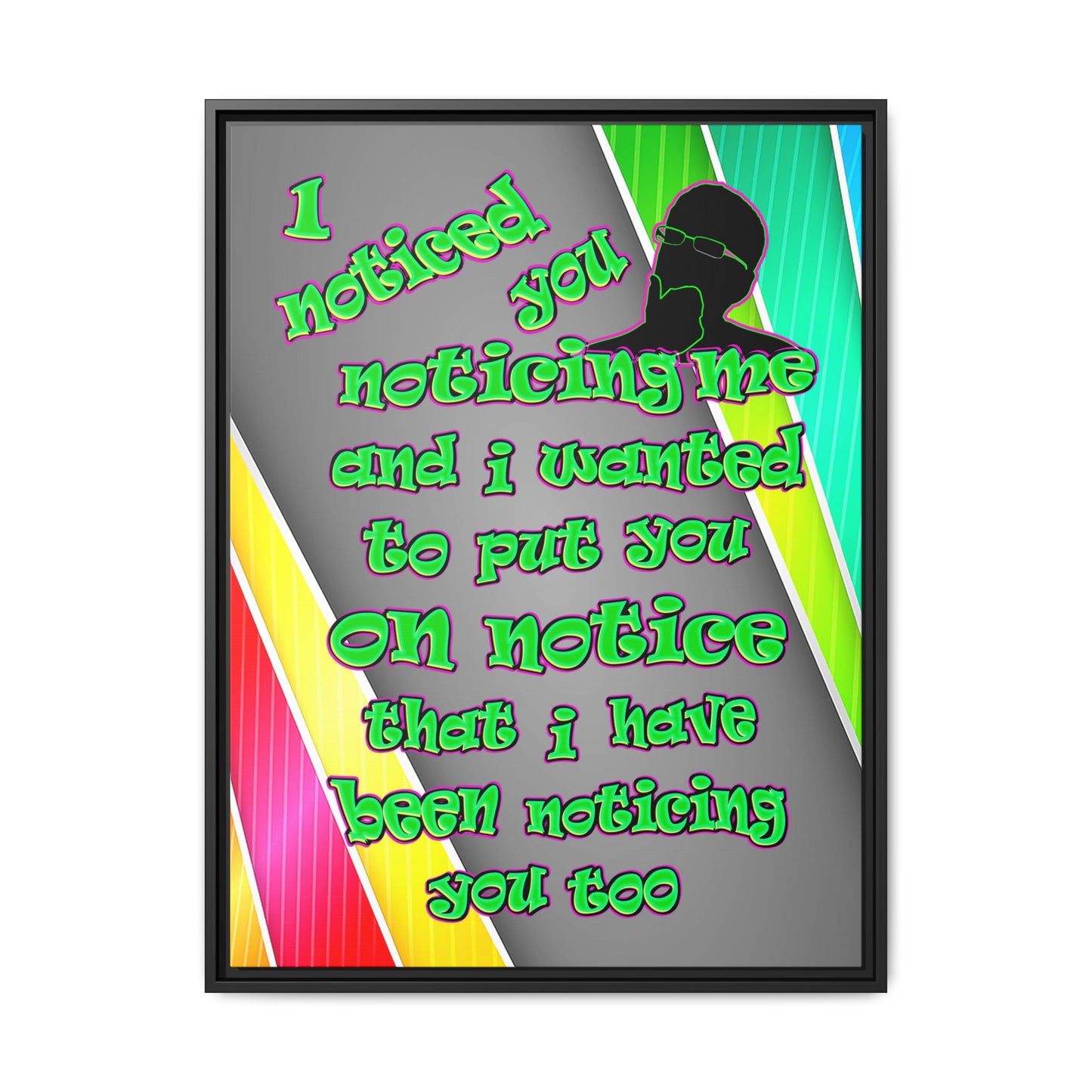 noticed you noticing - framed canvas art (rainbow split)