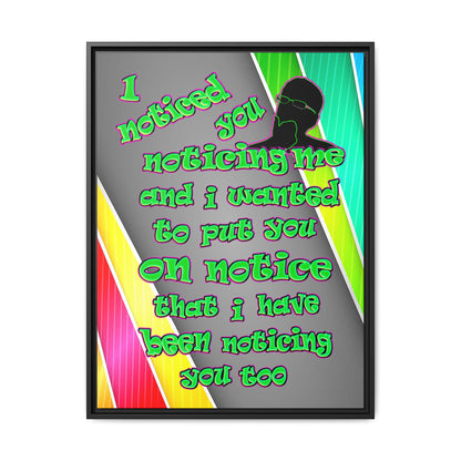 noticed you noticing - framed canvas art (rainbow split)