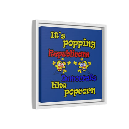 popping like popcorn - framed canvas art (dark blue)