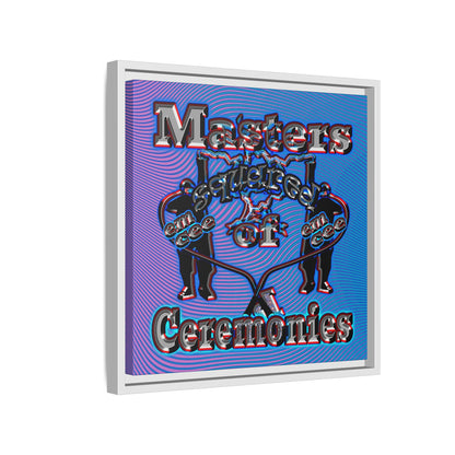 em cee squared - framed canvas art (light blue-purple wave)