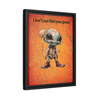 I don't care that your green - framed canvas art (burnt orange)