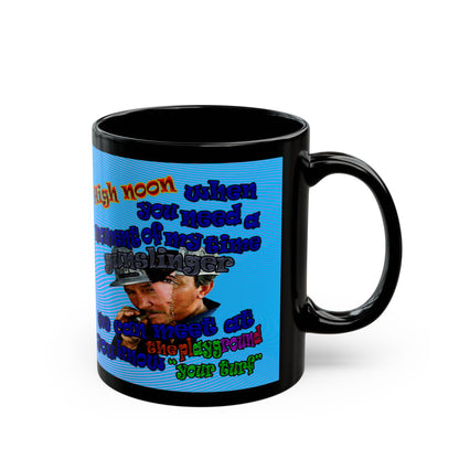 high noon - Black Mug (light blue-purple wave)