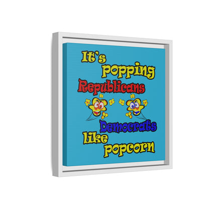 popping like popcorn - framed canvas art (turquoise)