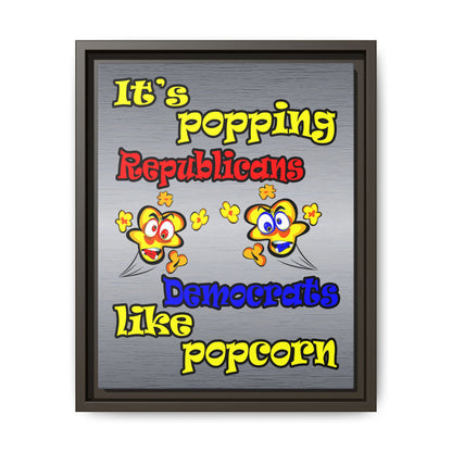 popping like popcorn - framed canvas art (brushed nickel)