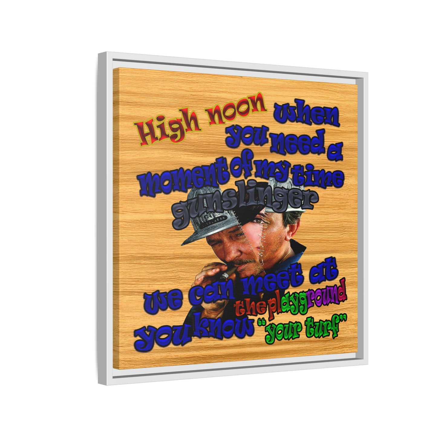 high noon - framed canvas art (butterscotch wood finish)