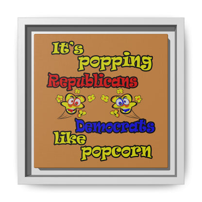 popping like popcorn - framed canvas art (light brown)