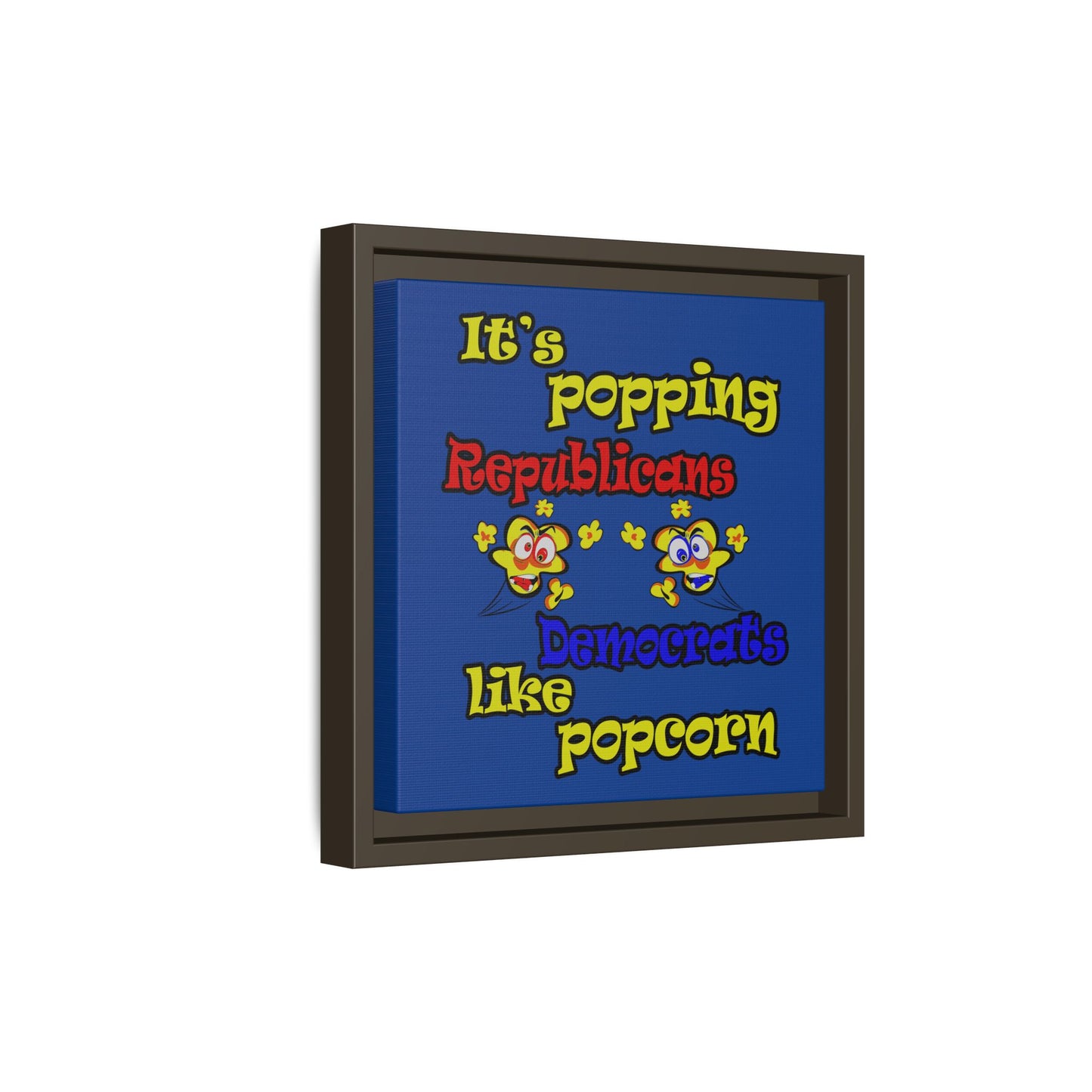popping like popcorn - framed canvas art (dark blue)