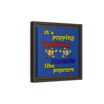 popping like popcorn - framed canvas art (dark blue)