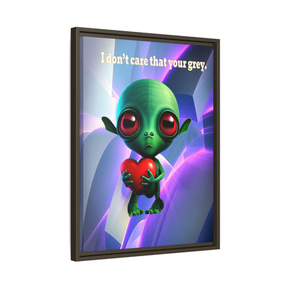 I don't care that your grey - framed canvas art (grey-pink wave)