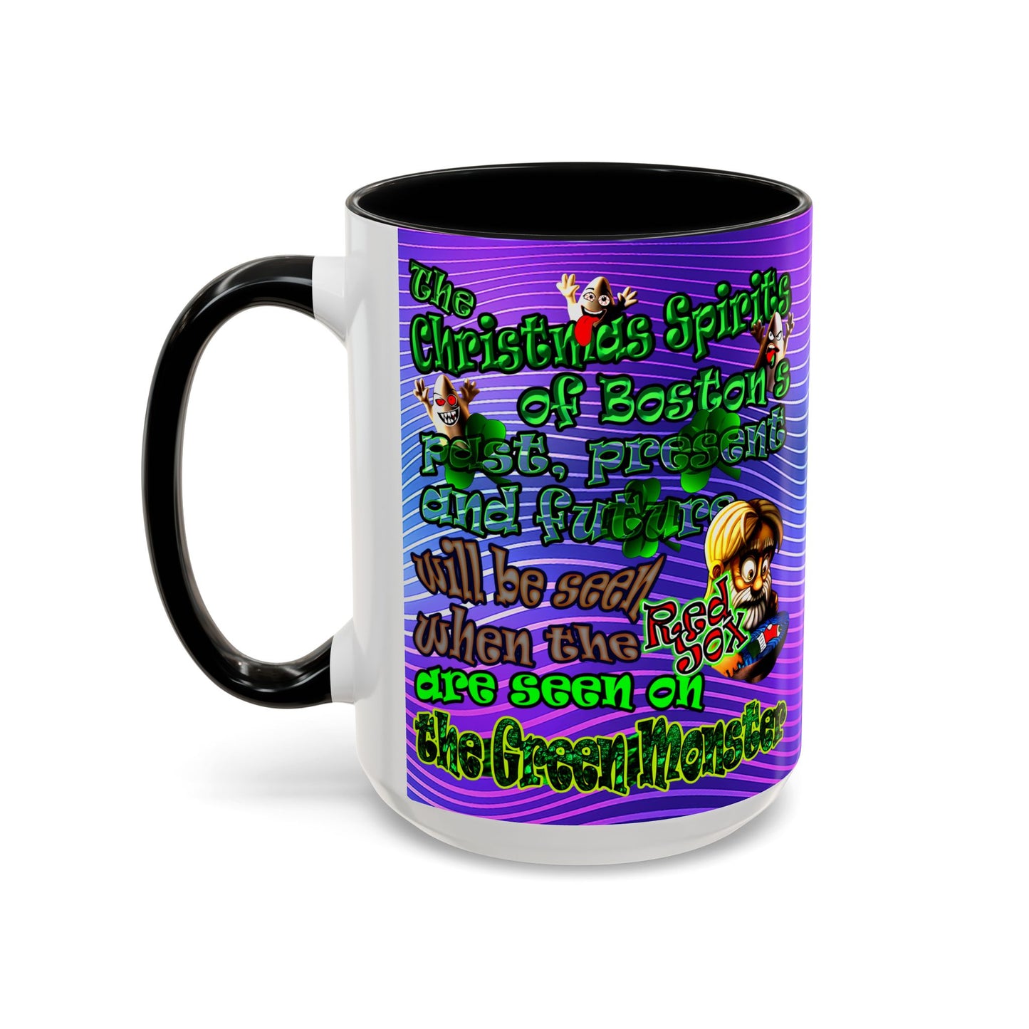 christmas spirits of boston - Accent Mug (purple wave)