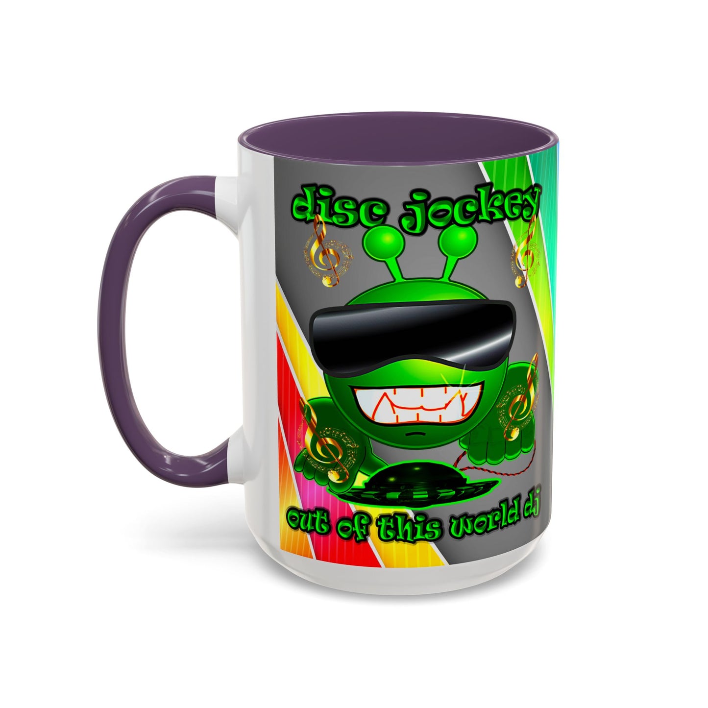 disc jockey - Accent Mug (rainbow split)