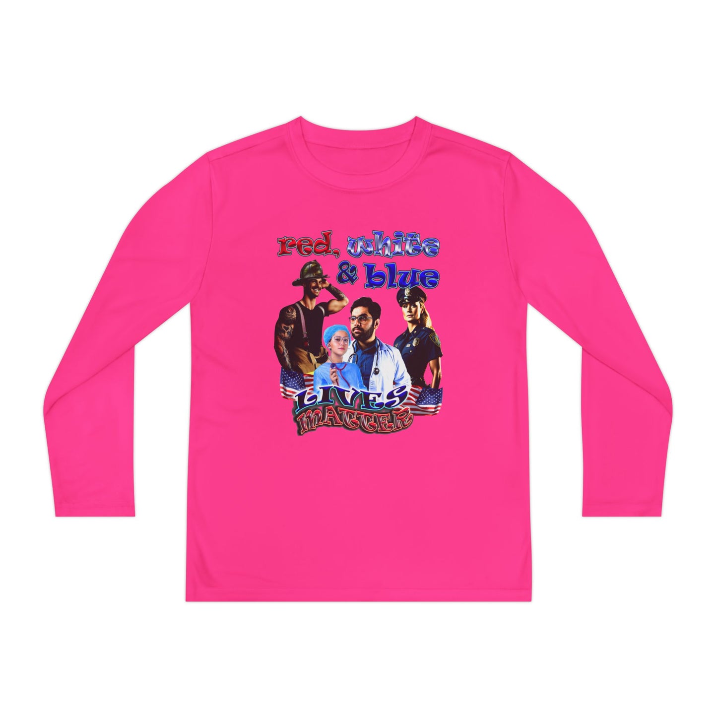 rw&b lives matter - Youth Long Sleeve Competitor Tee