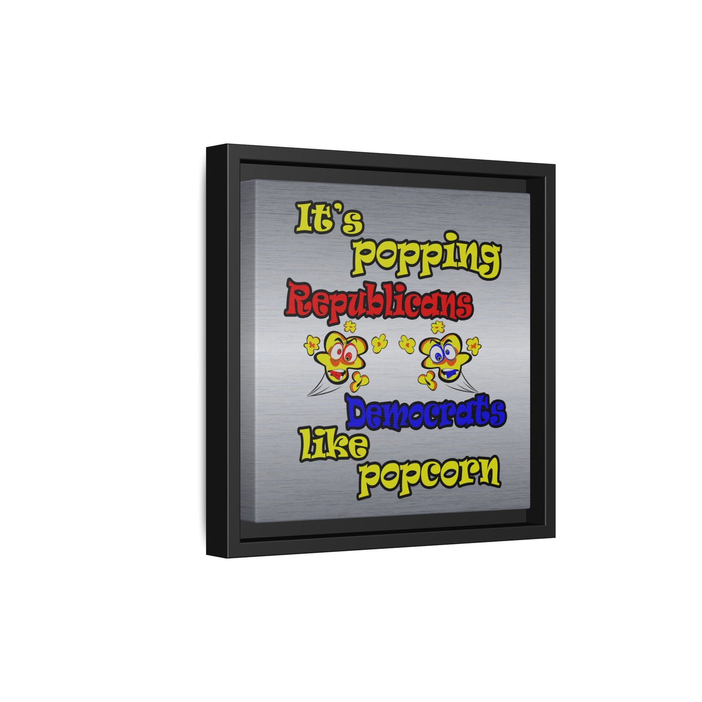popping like popcorn - framed canvas art (brushed nickel)