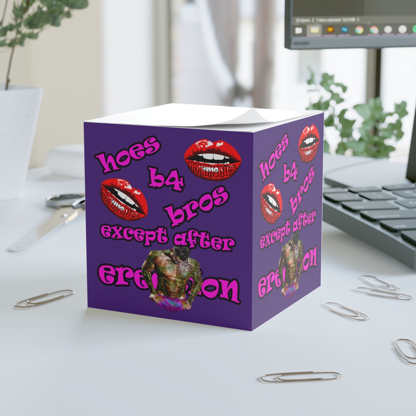 hoes b4 bros - note cube (purple)