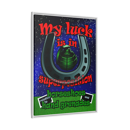 my luck - framed canvas art ('snoops' background)