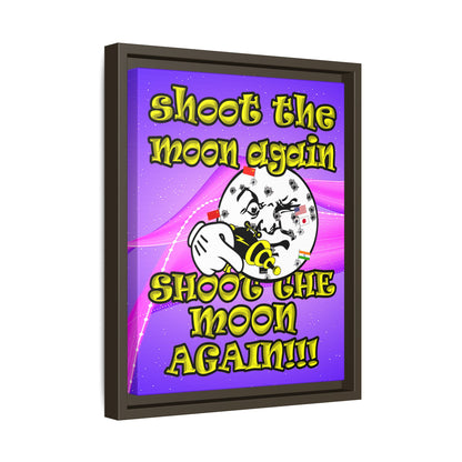 shoot the moon again - framed canvas art (purple-pink wave)