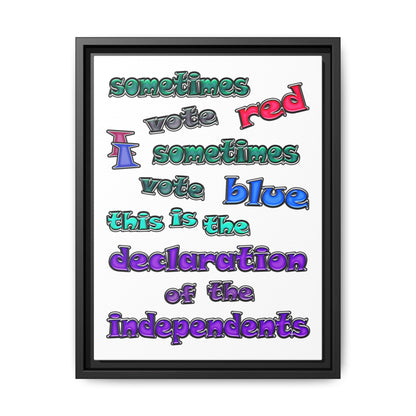 declaration of the independents - framed canvas art (white)