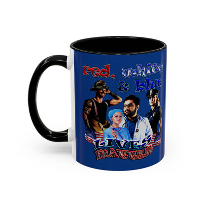 rw&b lives matter - Accent Mug (dark blue)