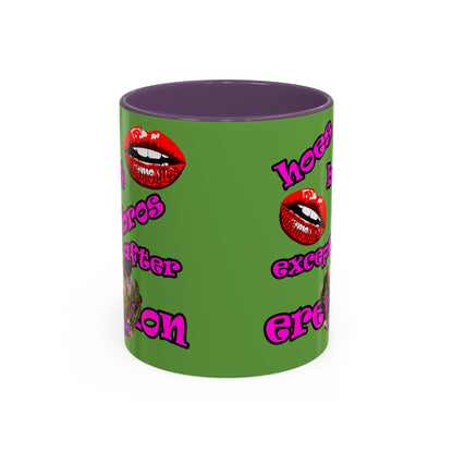 hoes b4 bros - Accent Mug (green)