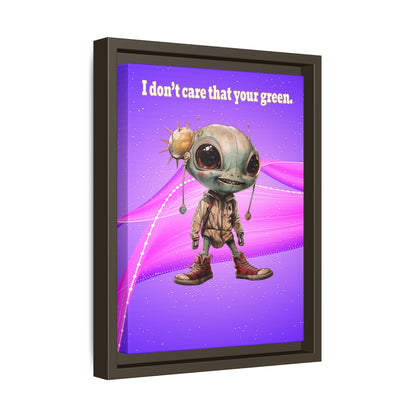 I don't care that your green - framed canvas art (purple-pink wave)