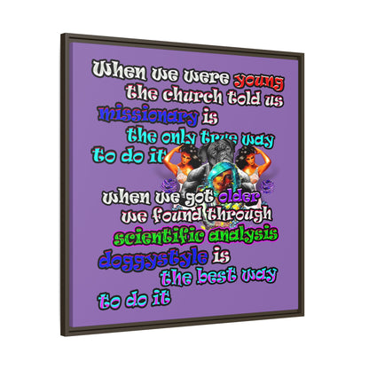 doggystyle - framed canvas art (light purple)