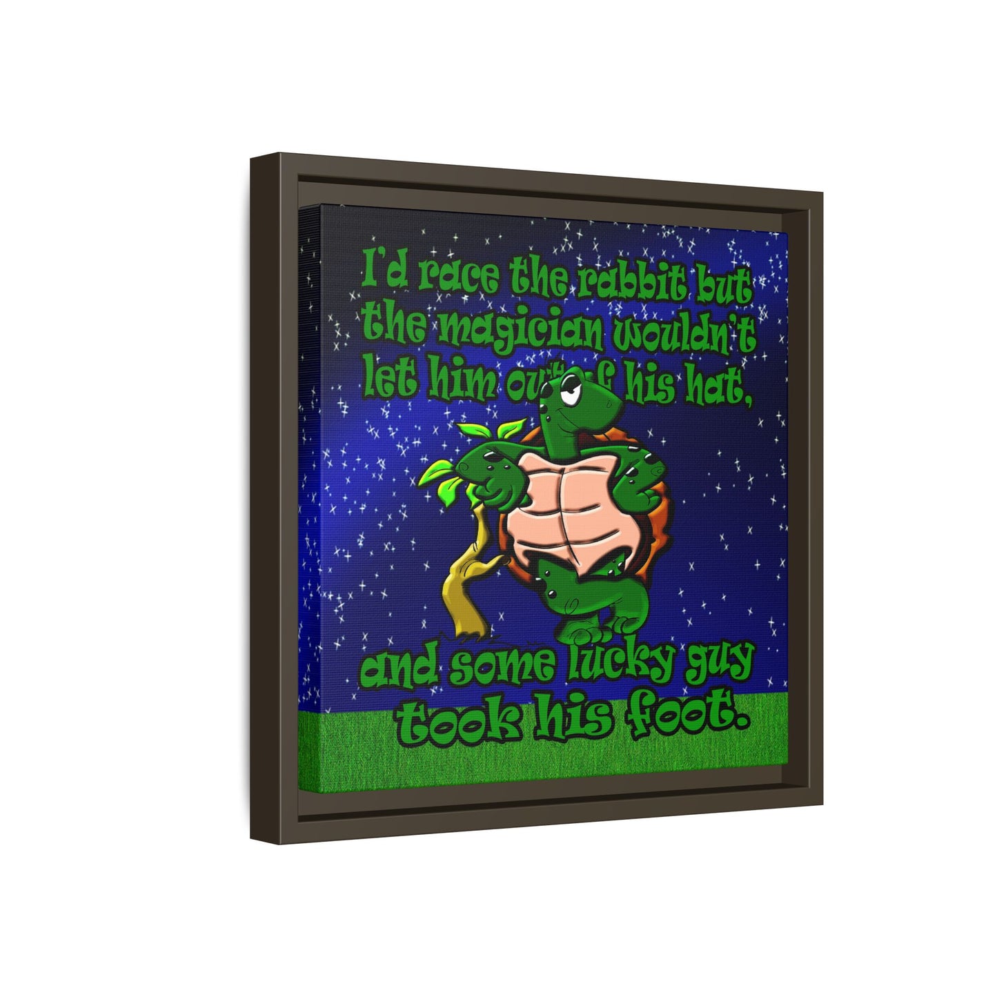 turtle race - framed canvas art ('snoops' background)