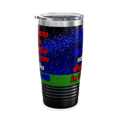 donkeys and elephants - Ringneck Tumbler, 20oz ('snoops' background)