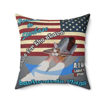 shoot for the stars - Faux Suede Square Pillow - (grey-light grey)