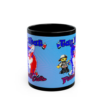 tag that - Black Mug (light blue-purple wave)