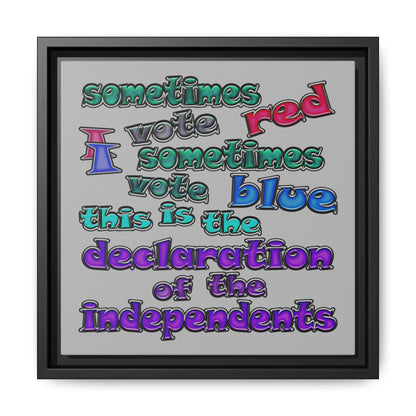 declaration of the independents - framed canvas art (light grey)