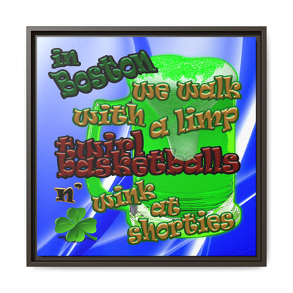 celtics logo - framed canvas art (blue-white wave)