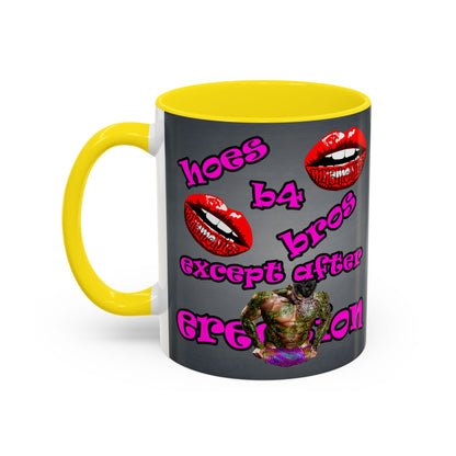 hoes b4 bros - Accent Mug (grey-light grey)