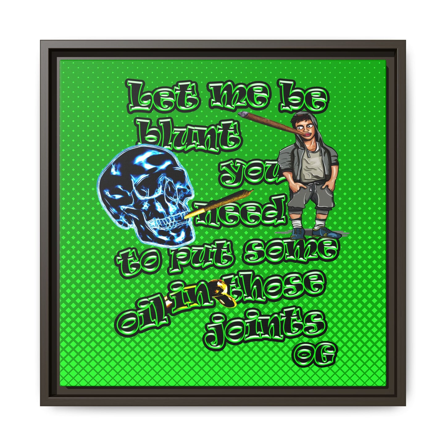 og - framed canvas art (logo green)